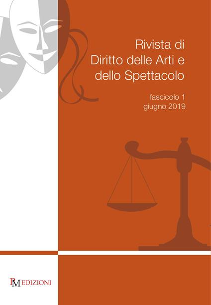 Rivista di diritto delle arti e dello spettacolo (2019). Vol. 1: Giugno - copertina