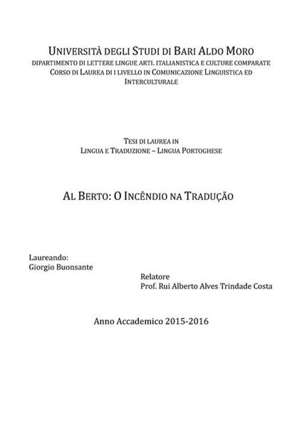 Al Berto: o incêndio na tradução - Giorgio Buonsante - ebook