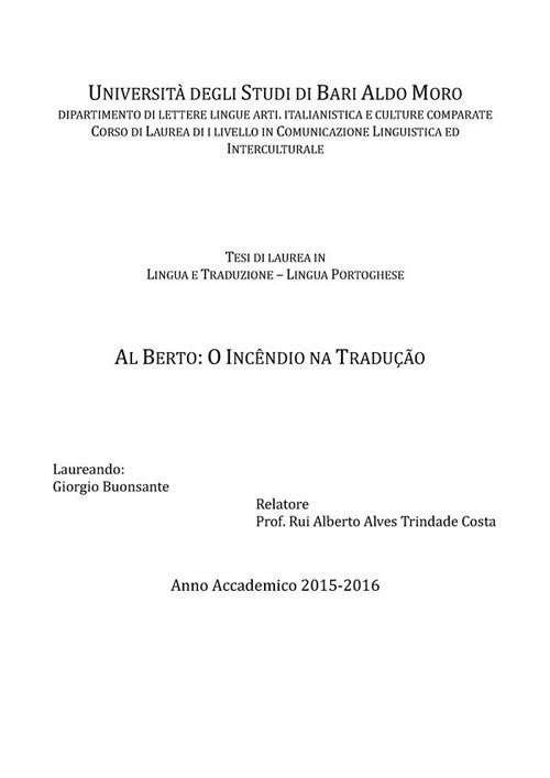 Al Berto: o incêndio na tradução - Giorgio Buonsante - ebook