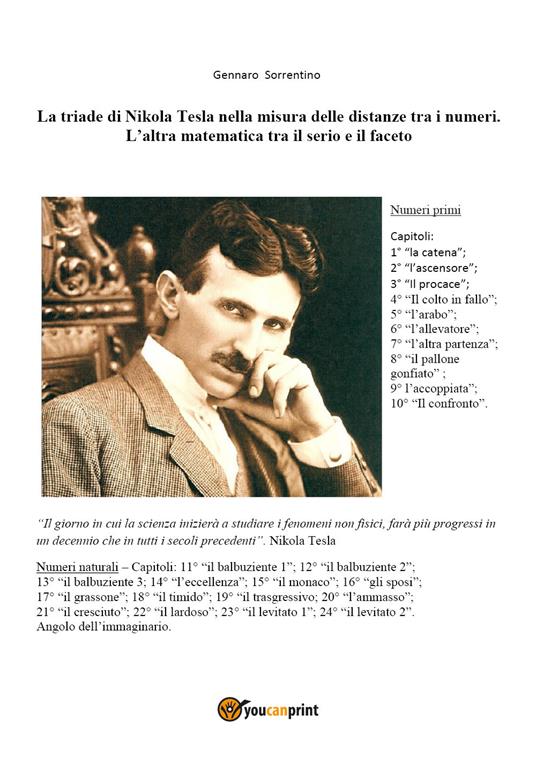 La triade di Nikola Tesla nella misura delle distanze tra i numeri. L'altra matematica tra il serio e il faceto - Gennaro Sorrentino - copertina