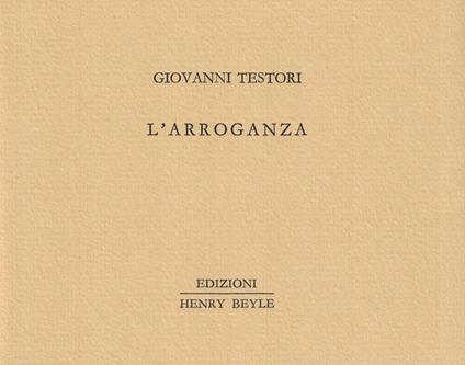 L' arroganza - Giovanni Testori - copertina