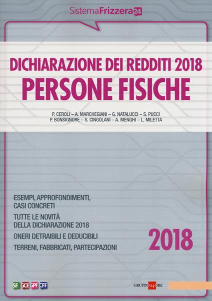 Dichiarazione dei redditi 2018. Persone fisiche - copertina