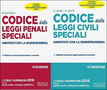 Codice delle leggi civili speciali-Codice delle leggi penali speciali. Annotati con la giurisprudenza - Guido Alpa,Paolo Zatti,Roberto Garofoli - copertina