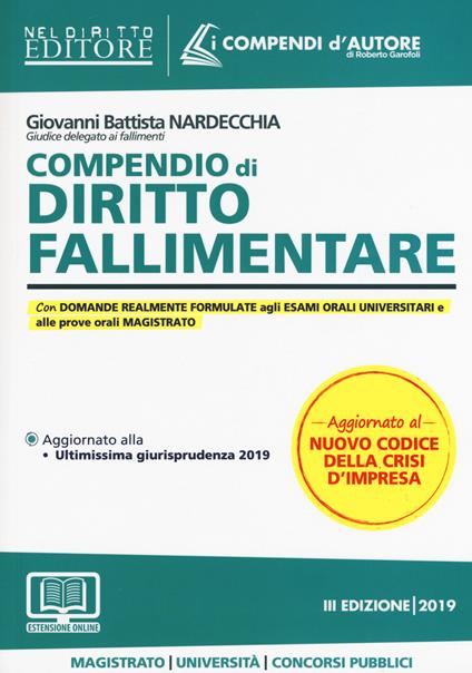 Compendio di diritto fallimentare - Giovanni Battista Nardecchia - copertina