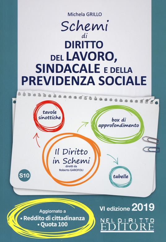 Schemi di diritto del lavoro, sindacale e della previdenza sociale - Michela Grillo - copertina