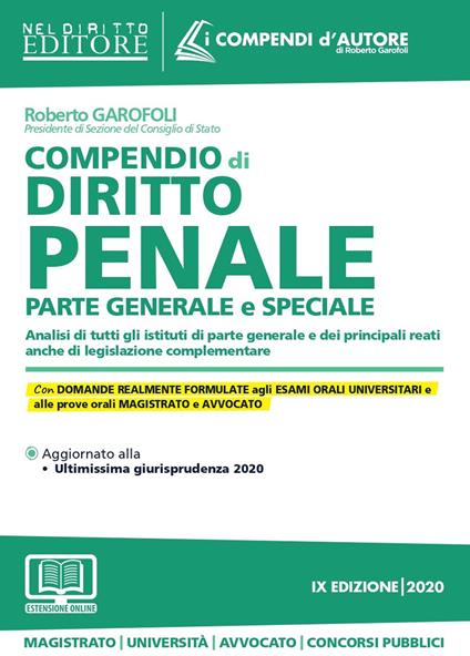 Compendio di diritto penale. Parte generale e speciale. Con aggiornamento onine - Roberto Garofoli - copertina