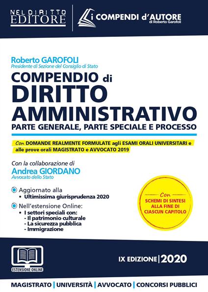 Compendio di diritto amministrativo - Roberto Garofoli - copertina