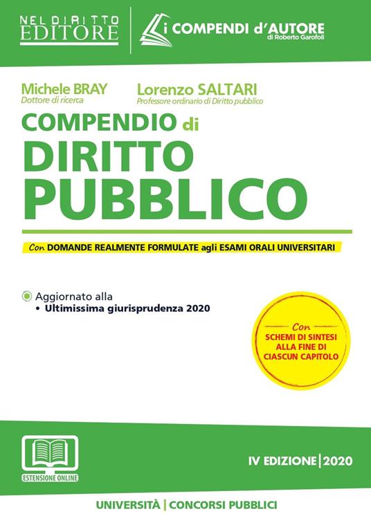 Compendio di diritto pubblico. Con aggiornamento online - Michele Bray,Lorenzo Saltari - copertina