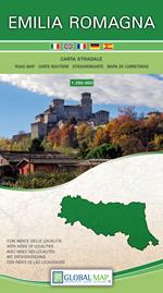 Emilia Romagna. Carta stradale della regione 1:250.000 (cm 120x81)