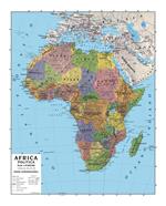 Africa 1.900.000 murale scolastica fisico/politica con aste