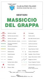 Massiccio del Grappa. Sentieri 1:25.000