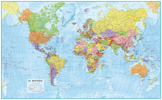 Mondo politico. Scala 1:30.000.000 (carta murale in canvas su telaio cm  137x86) - Libro - Global Map - | Feltrinelli