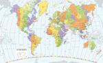 Time zones of the world. Scala 1:30.000.000 (carta murale plastificata stesa con aste cm 121x87)