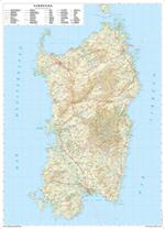 Sardegna. Scala 1:250.000 (carta murale stradale regionale in carta)