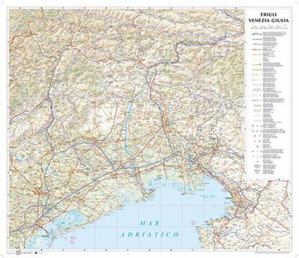 Carta murale Friuli Venezia Giulia 1:250.000 plastificata stesa - Global Map S.r.l. - copertina