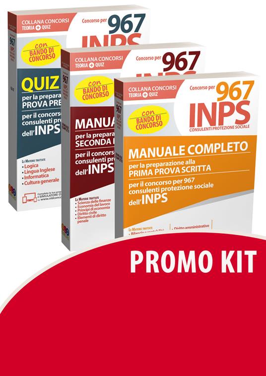 Kit Concorso per 967 consulenti protezione sociale INPS. Manuali-quiz - copertina