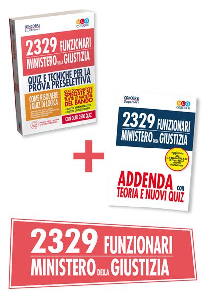 Quiz per la preparazione al concorso per 2329 funzionari giudiziari Ministero della Giustizia. Con espansione online - copertina