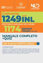 Concorso 1249 INL posti all'Ispettorato Nazionale del Lavoro. Manuale completo per la prova scritta