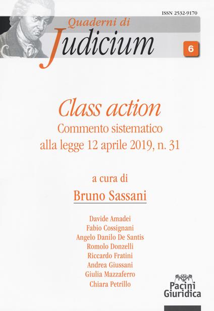 Class action. Commento sistematico alla legge 12 aprile 2019, n. 31 - copertina