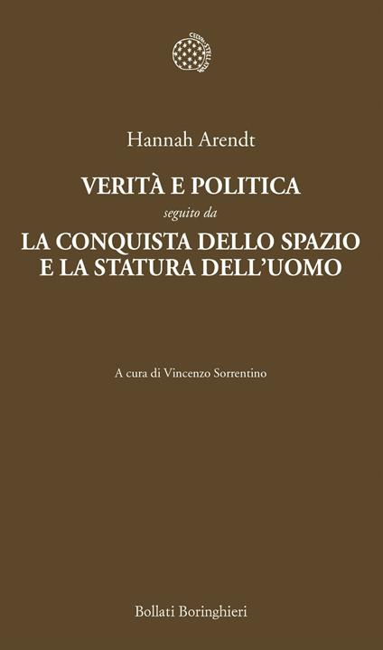 Verità e politica-La conquista dello spazio e la statura dell'uomo - Hannah Arendt - copertina