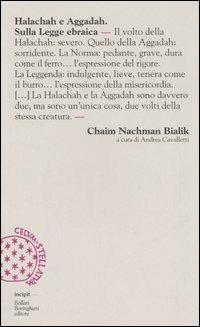 Halachah e Aggadah. Sulla legge ebraica - Chaim N. Bialik - copertina