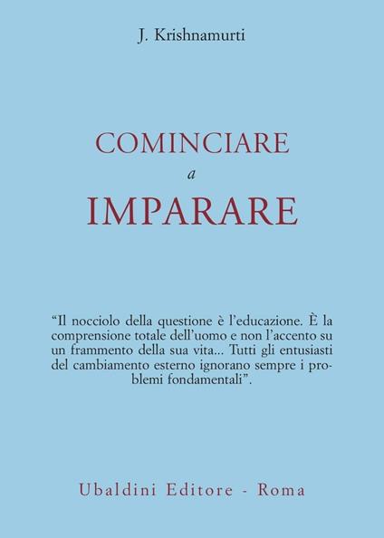 Cominciare a imparare - Jiddu Krishnamurti - copertina