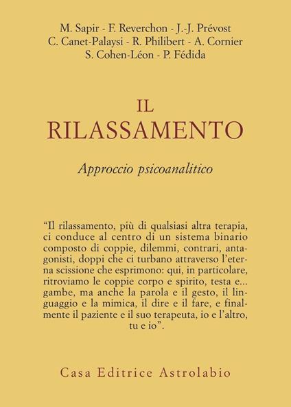 Il rilassamento. Approccio psicoanalitico - copertina