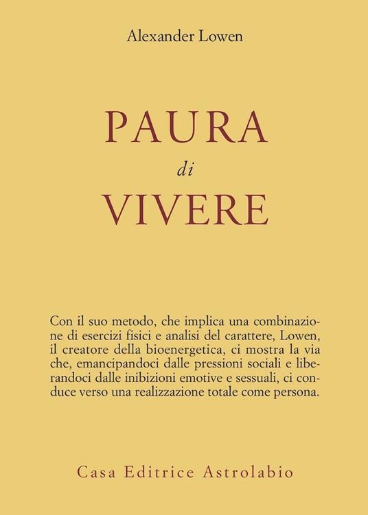 Paura di vivere - Alexander Lowen - copertina