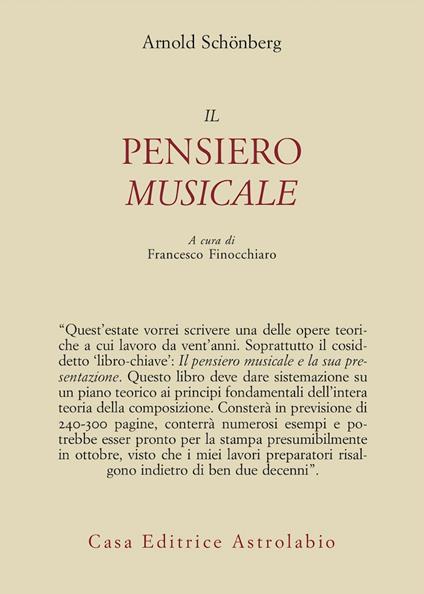 Il pensiero musicale. Testo tedesco a fronte - Arnold Schönberg - copertina