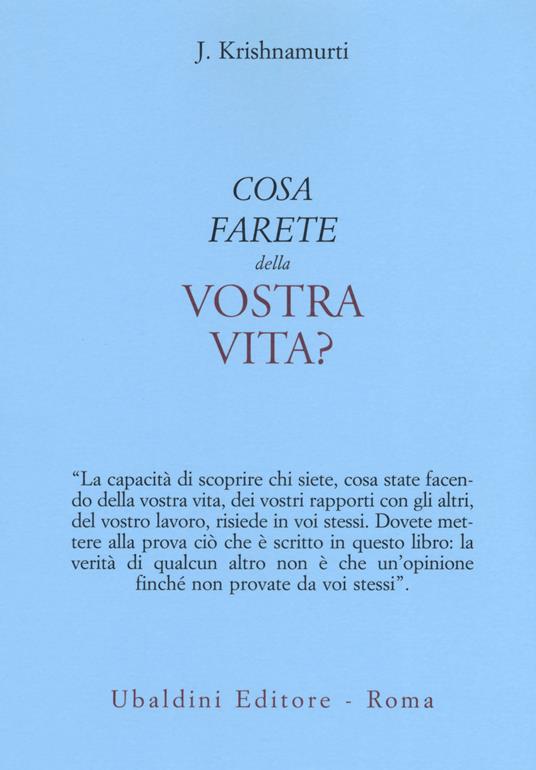 Cosa farete della vostra vita? - Jiddu Krishnamurti - copertina