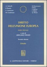 Diritto dell'Unione Europea. Parte speciale - copertina