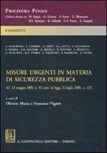 Misure urgenti in materia di sicurezza pubblica