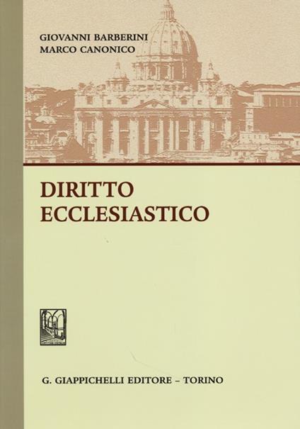 Diritto ecclesiastico - Giovanni Barberini,Marco Canonico - copertina