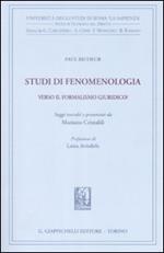 Studi di fenomenologia. Verso il formalismo giuridico?