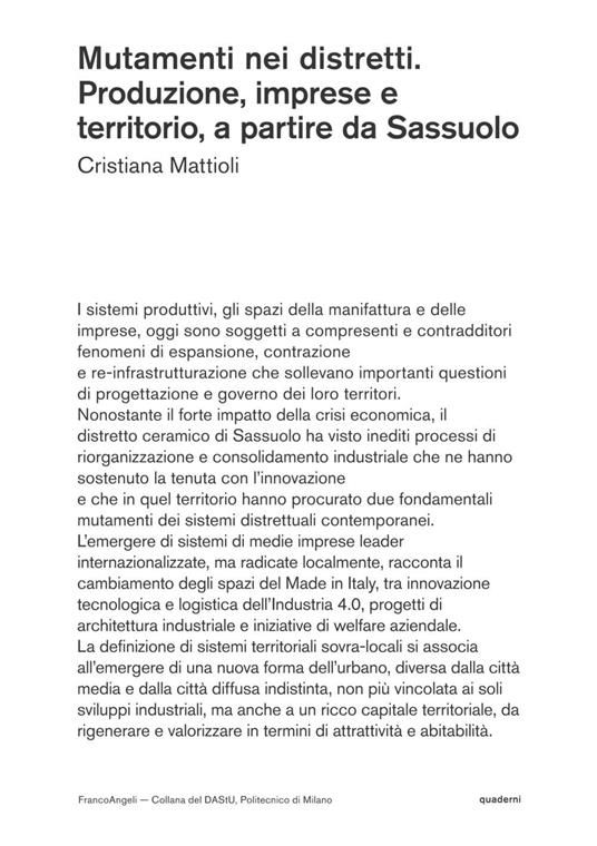 Mutamenti nei distretti. Produzione, imprese e territorio, a partire da Sassuolo - Cristiana Mattioli - copertina