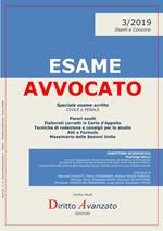 Esame avvocato 2019. Speciale esame scritto. Pareri, elaborati corretti in Corte d'Appello, tecniche di redazione, atti e formule, massimario