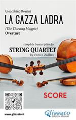 Full score of «La Gazza Ladra» overture for String Quartet. Intermediate/advanced level