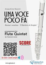 Flute Quintet score of «Una voce poco fa». Cavatina «Il Barbiere di Siviglia». Partitura