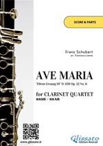 Ave Maria. Clarinet quartet. Score & parts. Partitura e parti