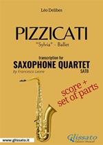 Pizzicati. Sylvia ballet. Saxophone quartet. Score & parts. Partitura e parti