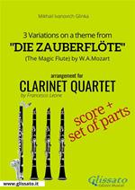 3 variations on a theme from «Die Zauberflöte». Clarinet quartet. Partitura e parti