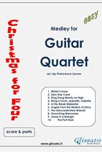 Christmas for four. Medley. Easy guitar quartet (score & parts). Partitura e parti