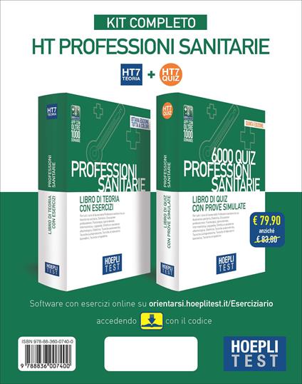 Hoepli test. Professioni sanitarie. Kit completo: Libro di teoria con esercizi-6000 Quiz con prove simulate. Con Contenuto digitale per download - copertina