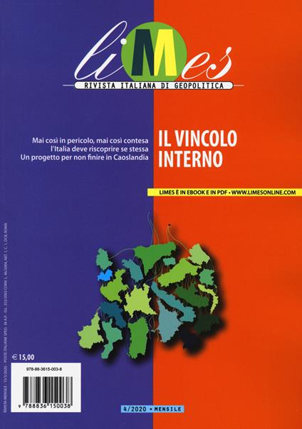 Limes. Rivista italiana di geopolitica (2020). Vol. 4: Il vincolo interno - copertina