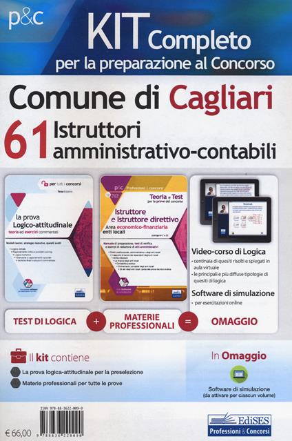 Kit completo per la preparazione al concorso Comune di Cagliari. 61 istruttori amministrativo-contabili. Con software di simluazione. Con Video - Emiliano Barbuto,Fabio Biancalani - copertina