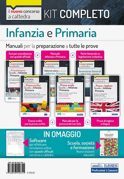 Kit completo concorso a cattedra scuola infanzia e primaria. Per la preparazione completa a tutte le prove selettive. Con software di simulazione - Emiliano Barbuto,Giuseppe Mariani - copertina