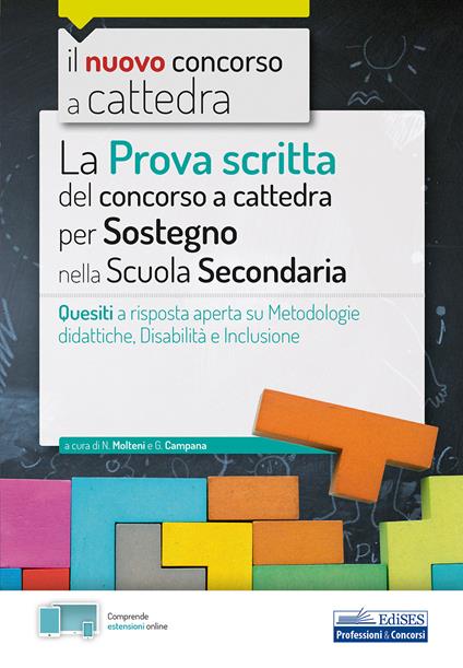 La prova scritta del concorso a cattedra per sostegno nella Scuola secondaria. Quesiti a risposta aperta su metodologie didattiche, disabilità e inclusione. Con espansione online - copertina