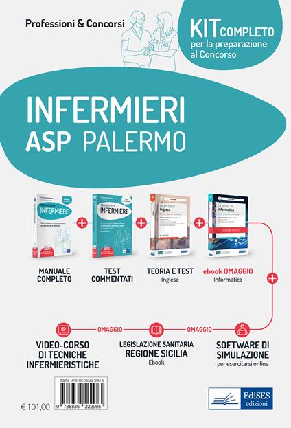 Kit completo per la preparazione al concorso infermieri ASP Palermo. Il manuale dei concorsi per infermiere- I test dei concorsi per infermiere-La prova di inglese per tutti i concorsi-La prova di informatica per tutti i concorsi. Con e-book. Con software di simulazione. Con videocorso - Rosario Caruso,Guglielmo Guerriero,Francesco Pittella - copertina