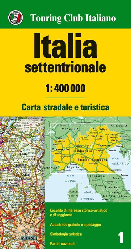 Italia settentrionale 1:400.000. Carta stradale e turistica - copertina