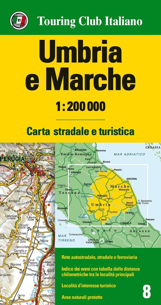 Umbria, Marche 1:200.000. Ediz. multilingue - copertina